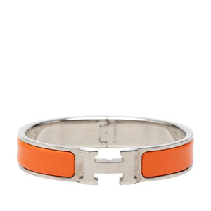 Pre-Loved Hermes Narrow Enamel Clic H Bracelet PM